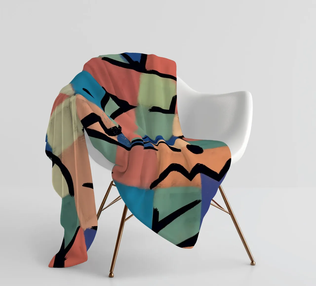 Of grid and symbols fleece blanket by Little Dean