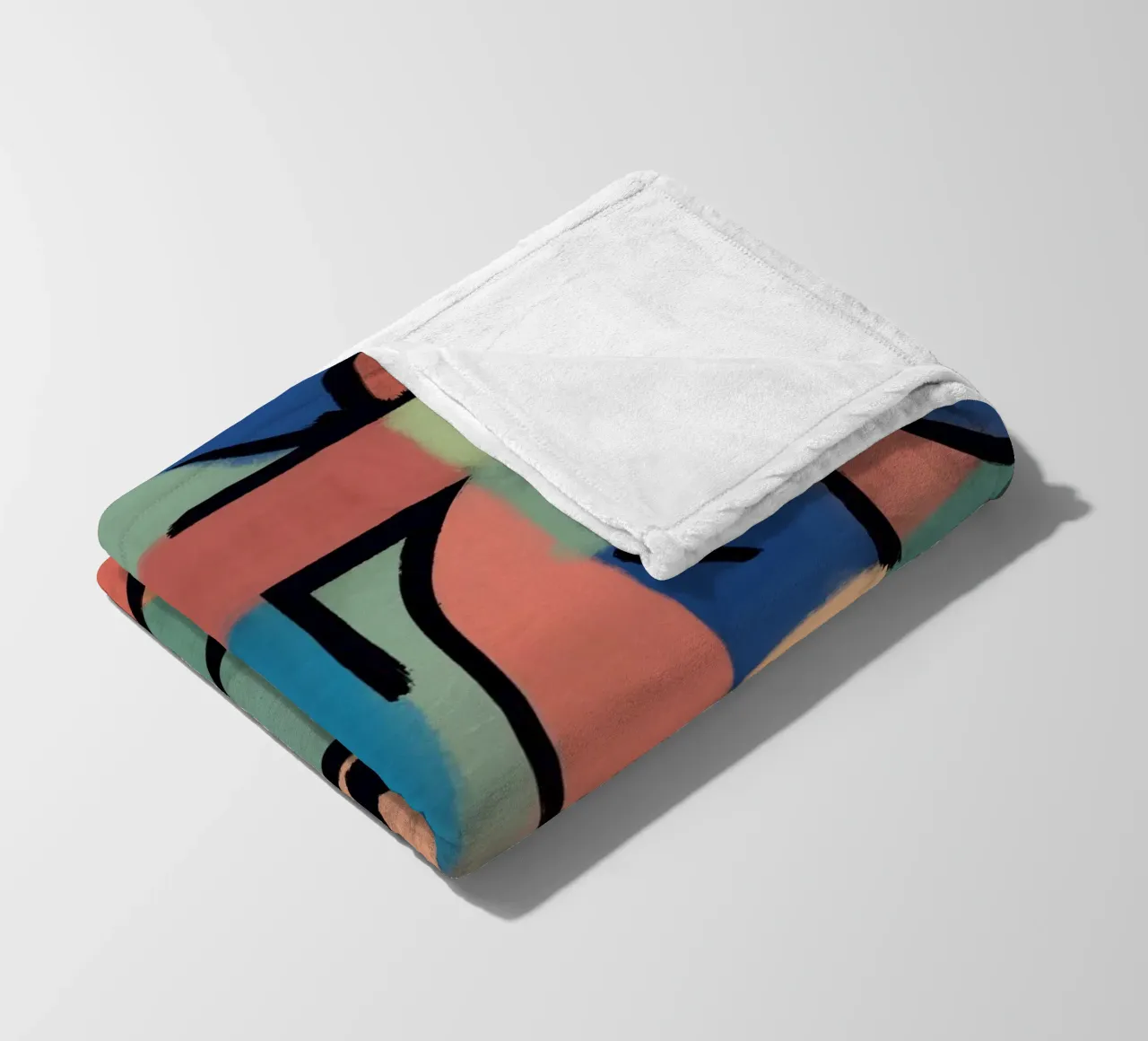 Of grid and symbols fleece blanket by Little Dean
