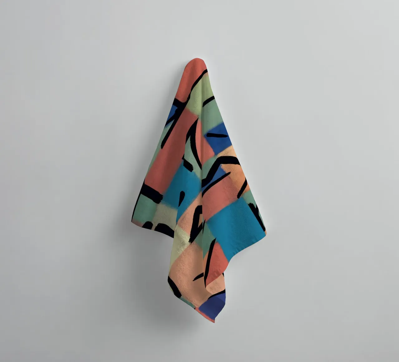 Of grid and symbols towel by Little Dean