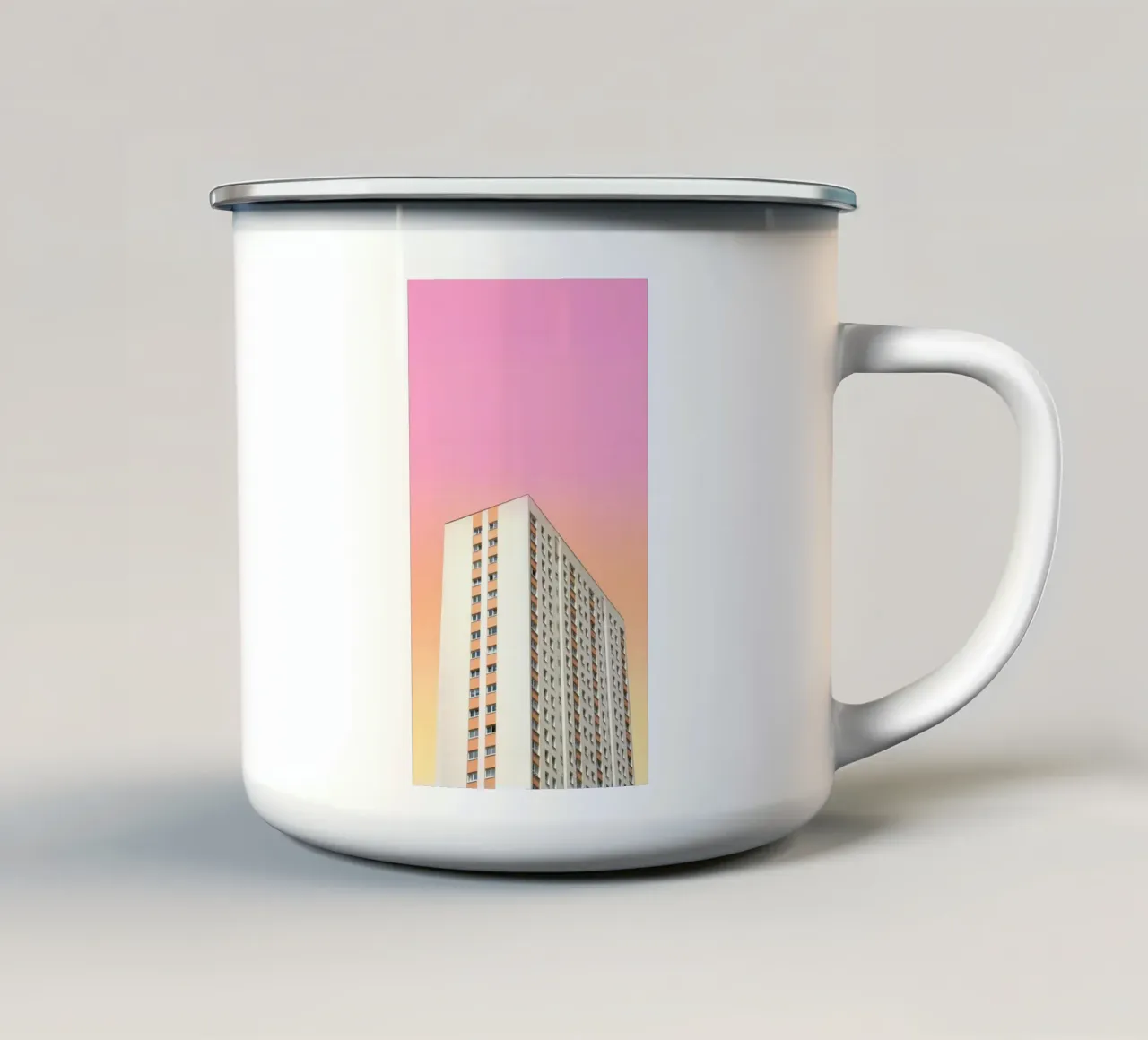 eigentijdse gevel emaille mok van pastel color shape
