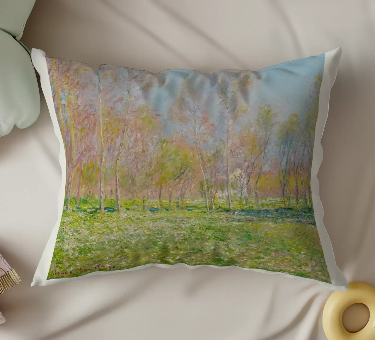 Monet Primavera a Giverny 1890 cuscino da Jam Poster