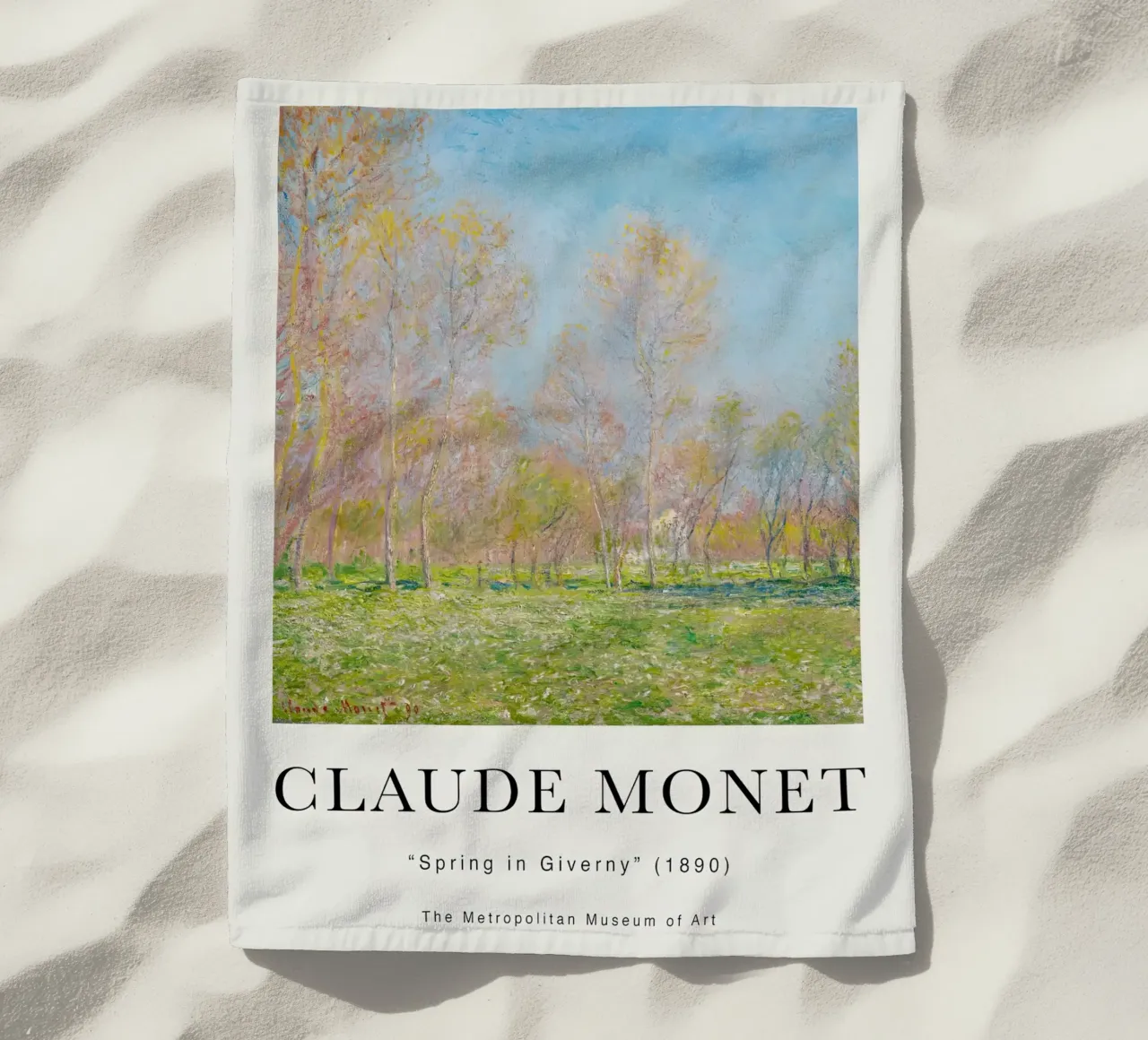 Monet Spring in Giverny 1890 beach towel by Jam Poster
