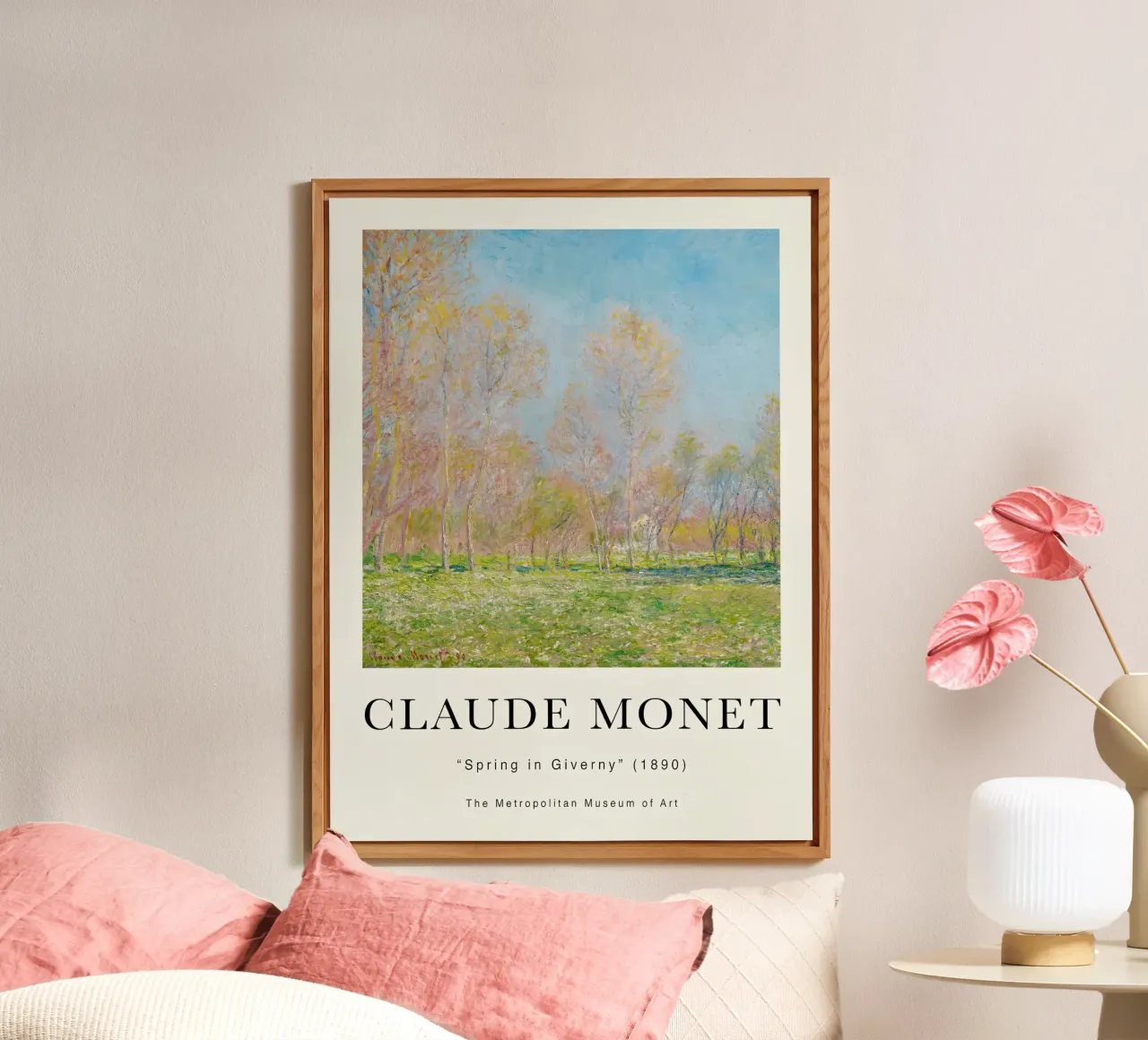 Monet Primavera a Giverny 1890 alluminio dibond da Jam Poster
