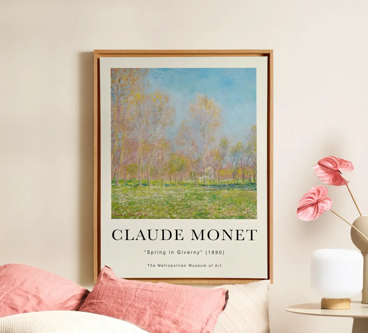 Monet Spring in Giverny 1890 canvas with Floater frame by Jam Poster