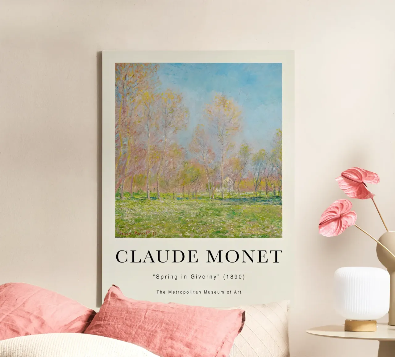 Monet Spring in Giverny 1890 canvas with Floater frame by Jam Poster