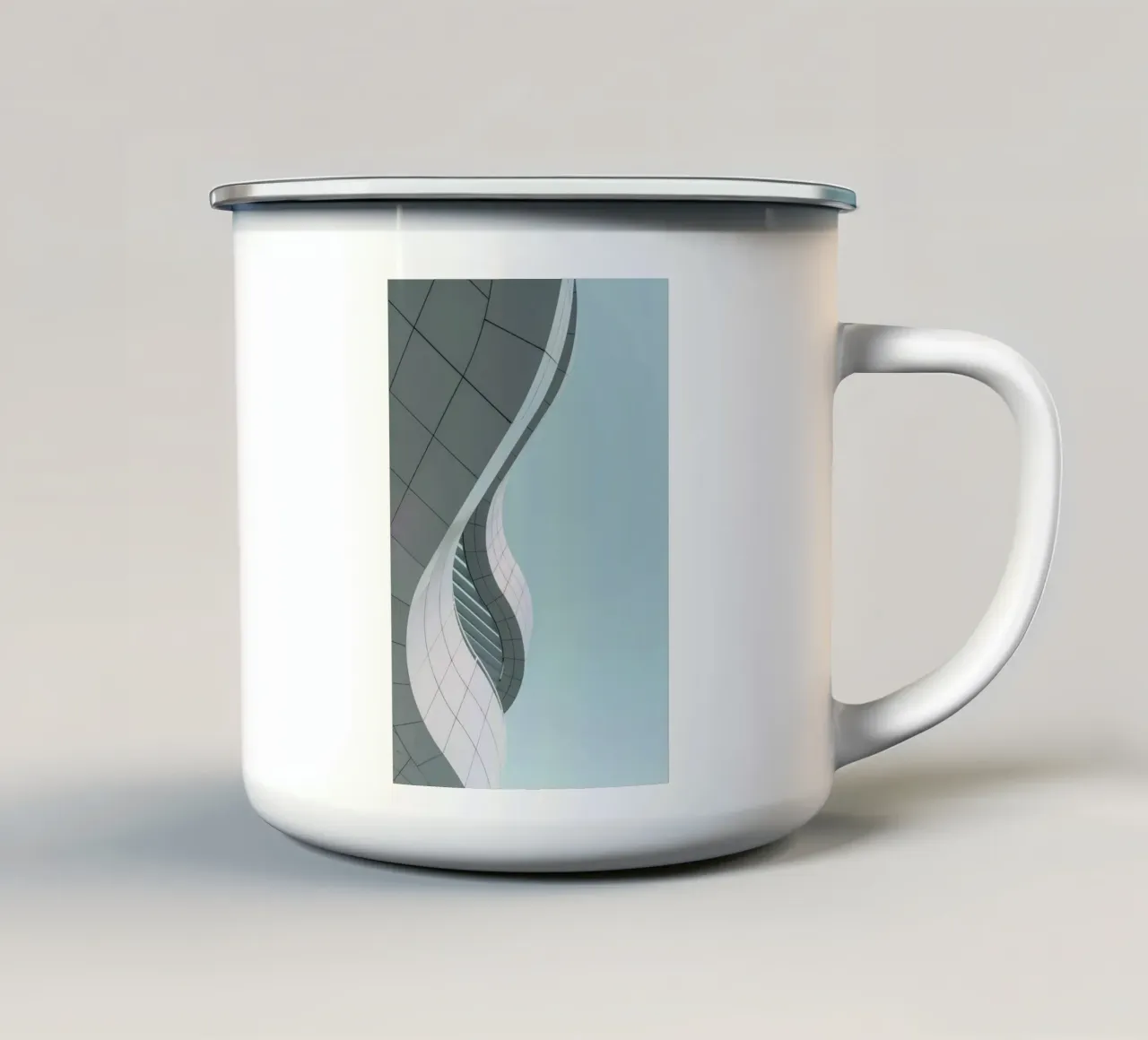 architettura moderna curva tazza in smalto da pastel color shape