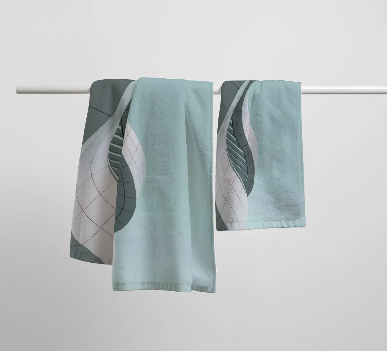 curved modern architecture towel by pastel color shape