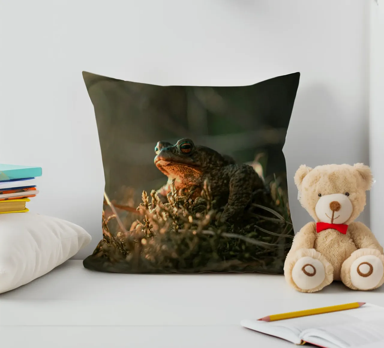 rana del fogliame cuscino da animal story home