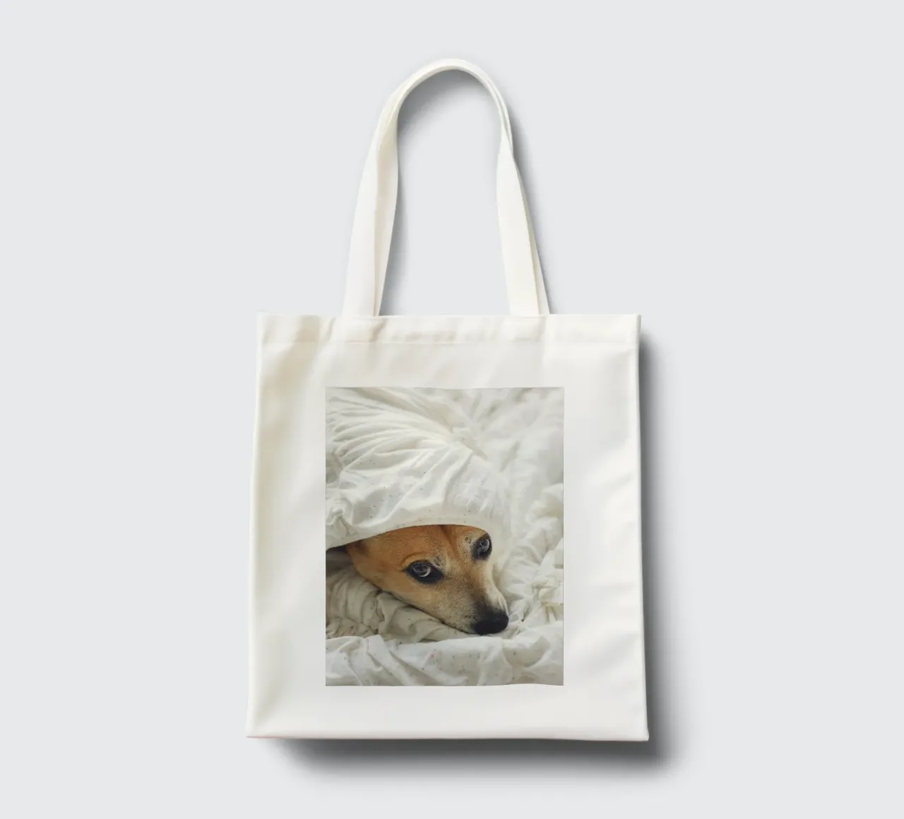 conforto degli occhi di cucciolo borsa in juta da animal story home