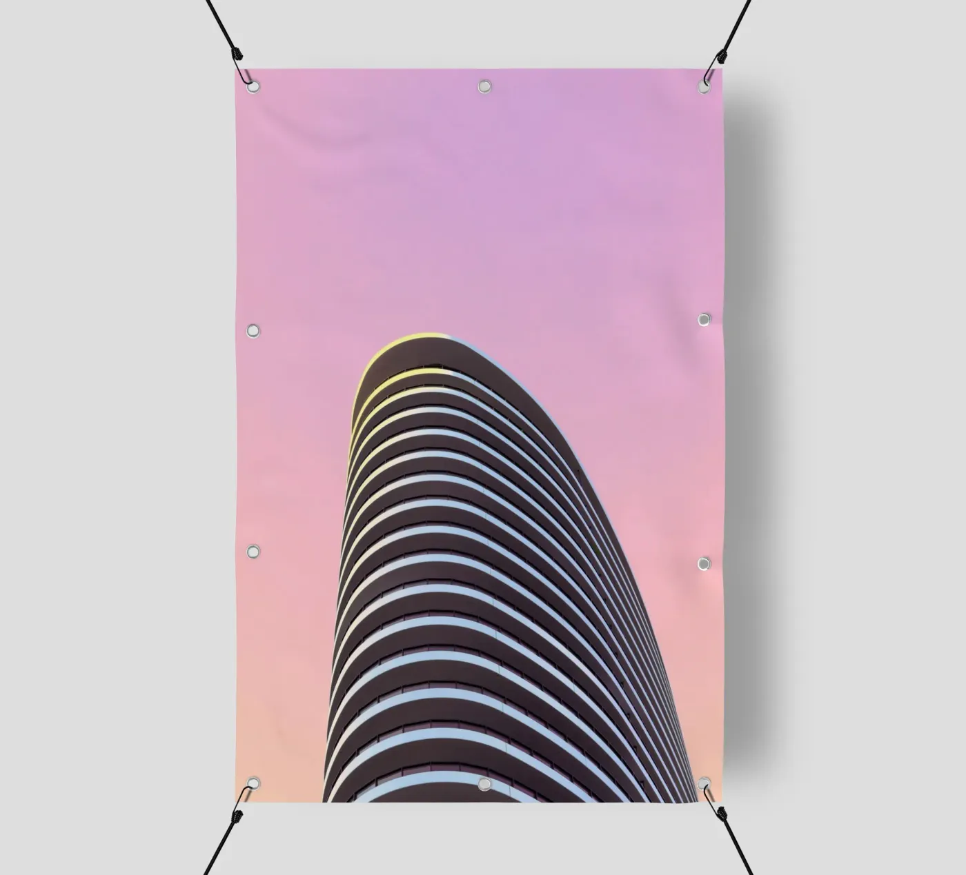 wolkenkrabber balkons gebouw pvc-zeil van pastel color shape