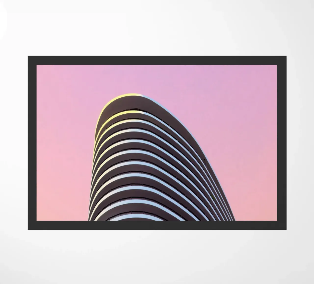 wolkenkrabber balkons gebouw deurmat van pastel color shape