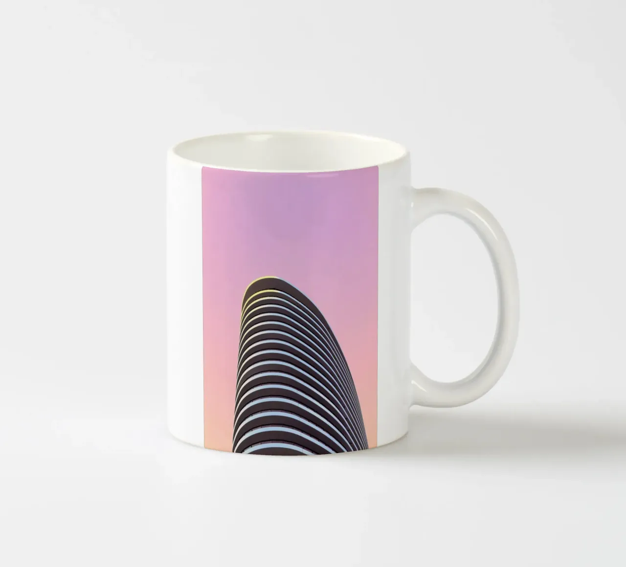grattacielo balconi edificio tazza in ceramica da pastel color shape