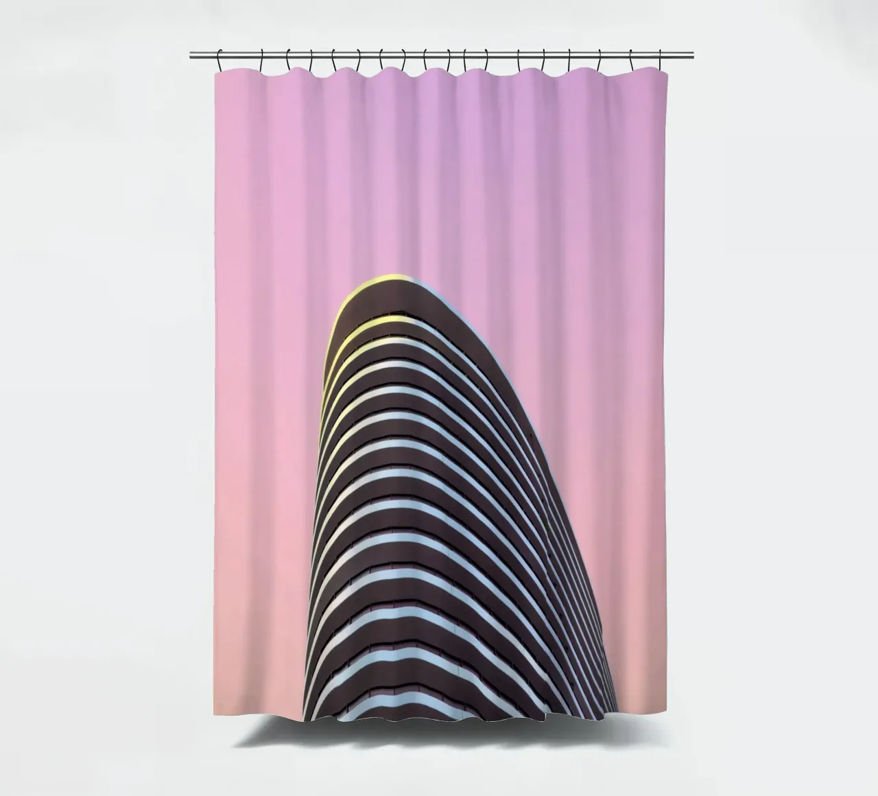 grattacielo balconi edificio tenda da doccia da pastel color shape