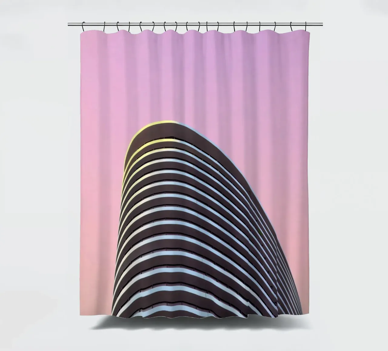 grattacielo balconi edificio tenda da doccia da pastel color shape