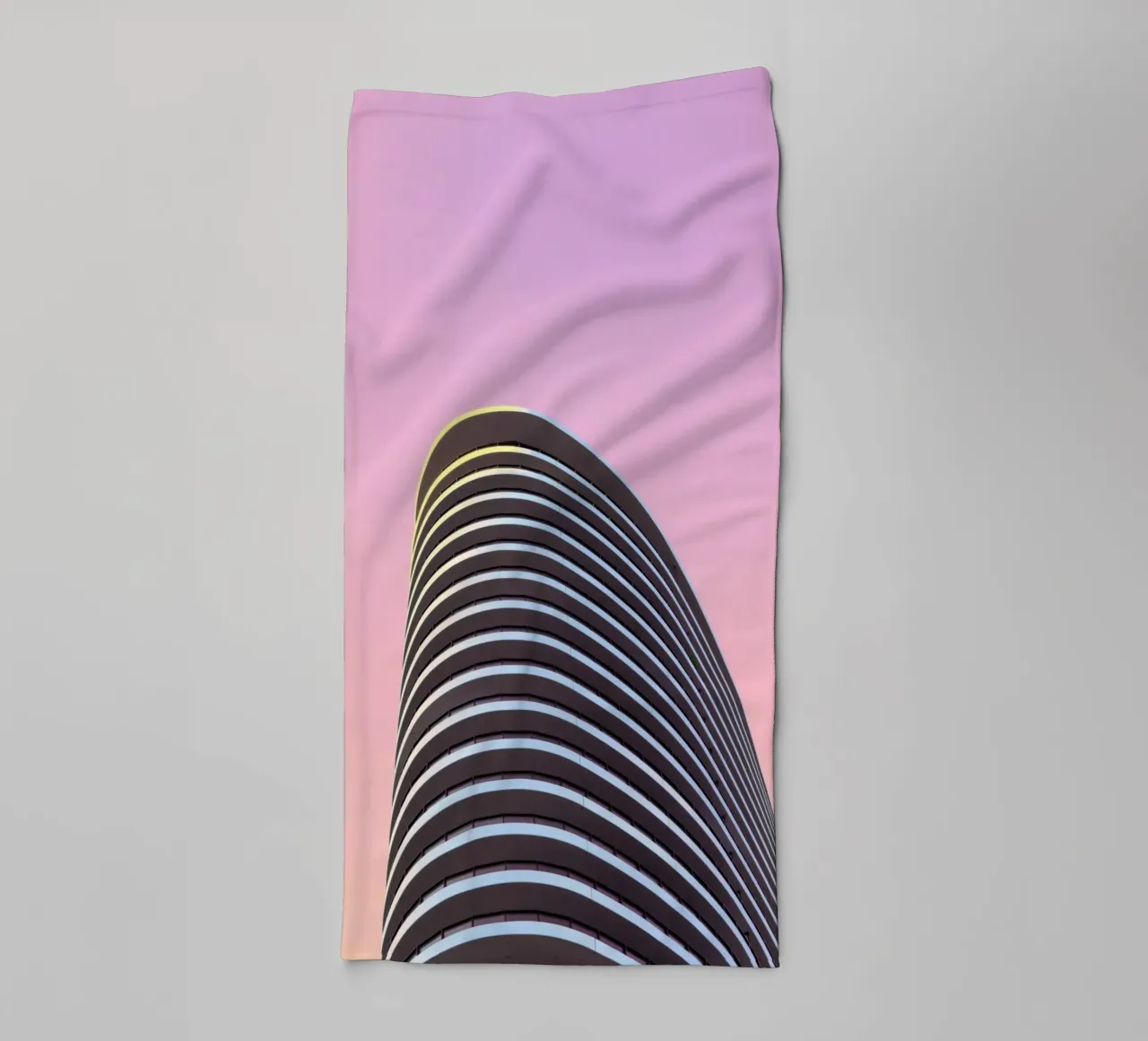 skyscraper balconies building towel by pastel color shape
