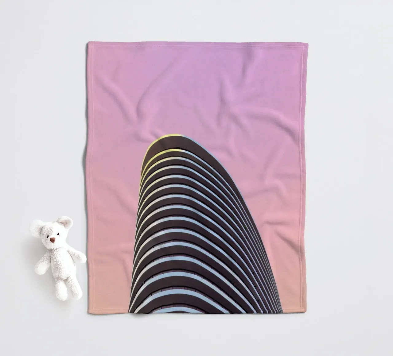 grattacielo balconi edificio coperta in pile da pastel color shape