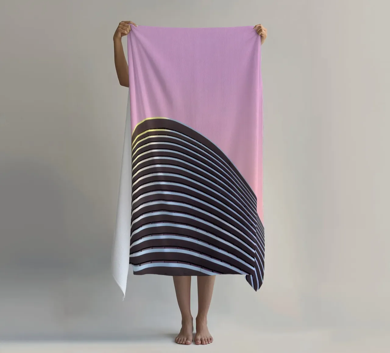 grattacielo balconi edificio telo mare da pastel color shape