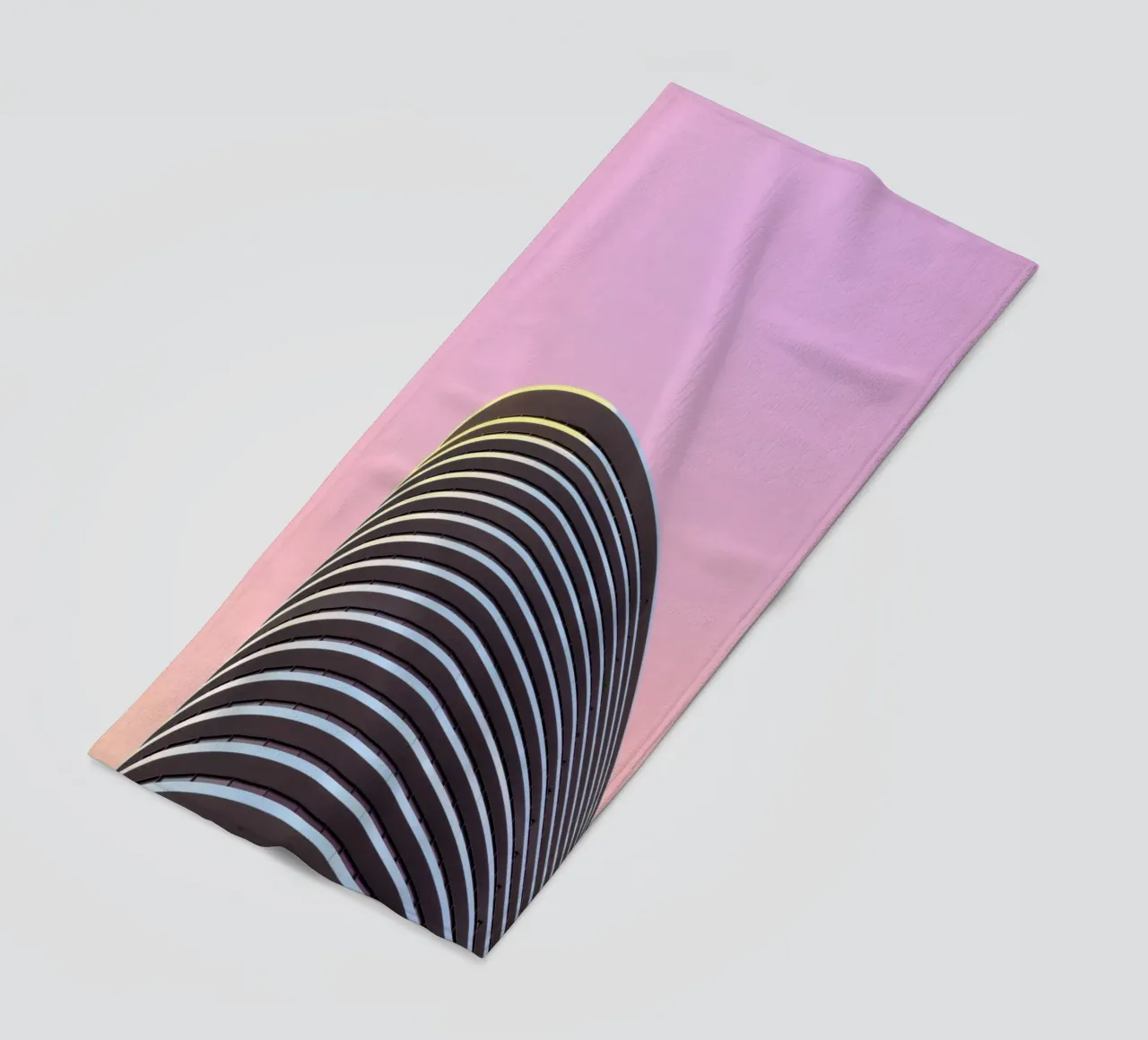 gratte-ciel balcons bâtiment serviette de plage de pastel color shape