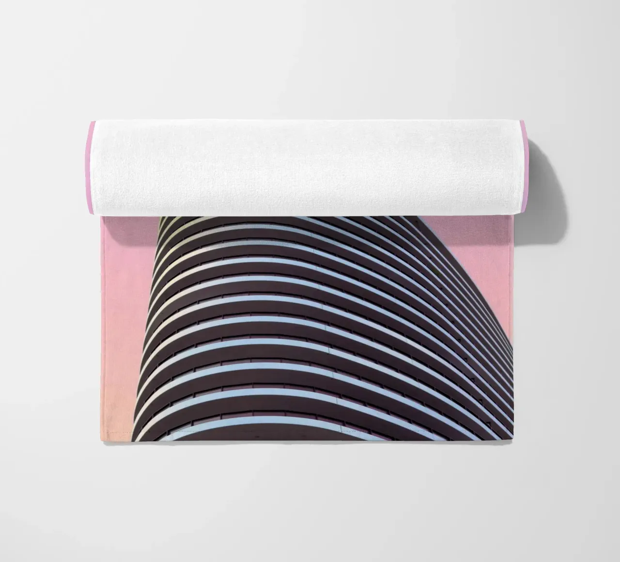 grattacielo balconi edificio telo mare da pastel color shape