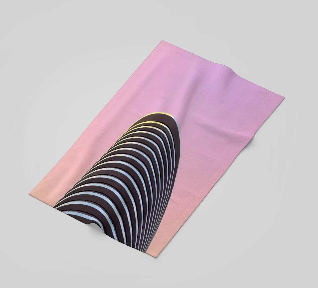 grattacielo balconi edificio telo mare da pastel color shape