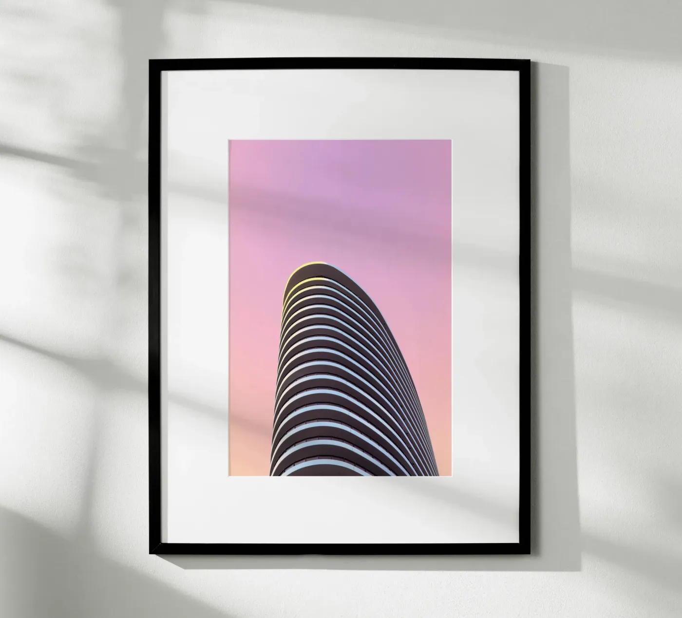 skyscraper balconies building poster by pastel color shape