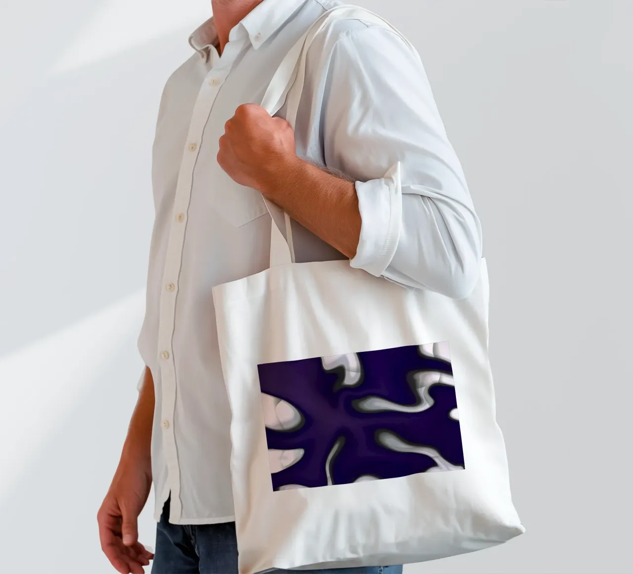Purple warp tote bag by Little Dean