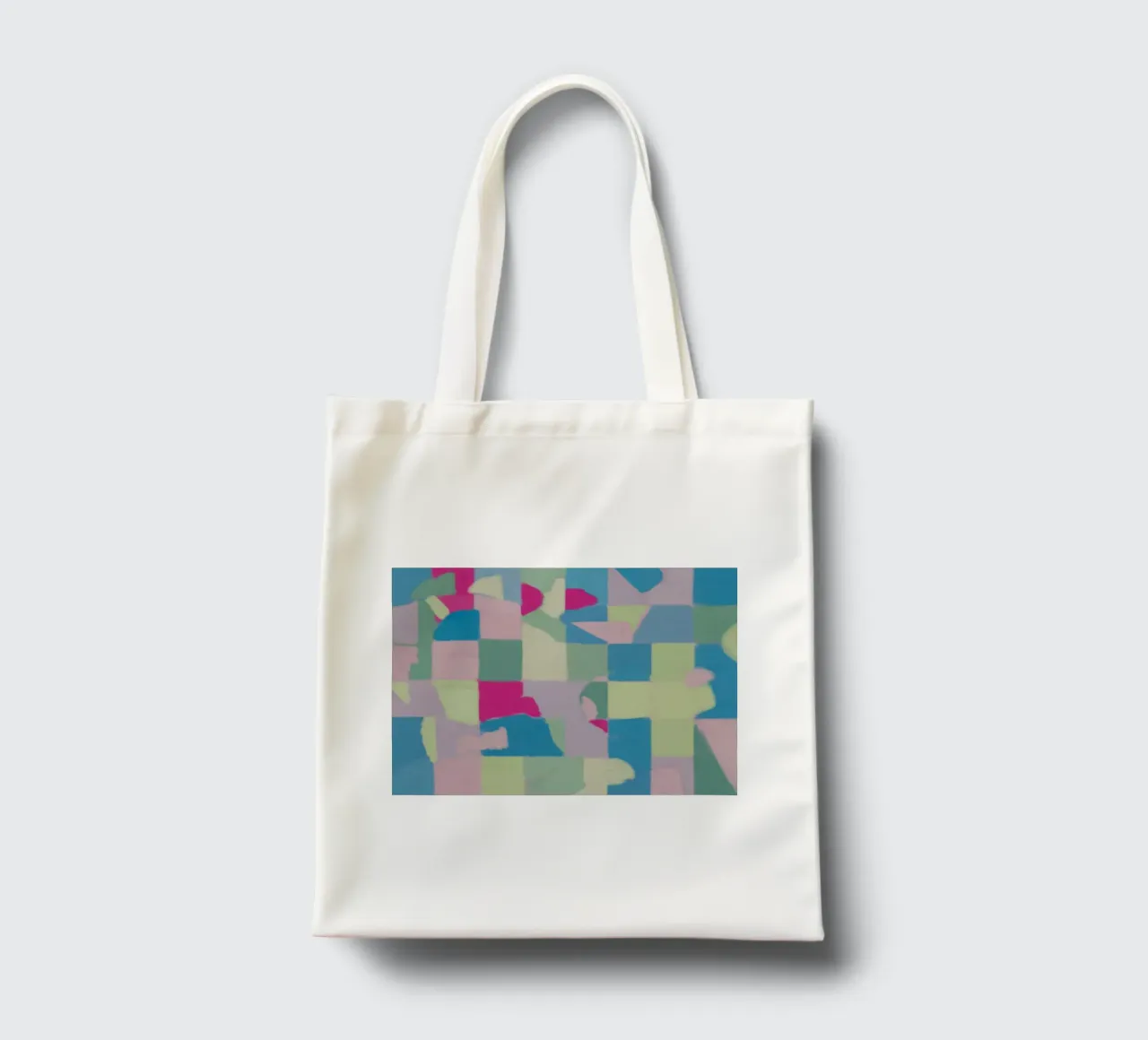 Colore fresco pastello a quadri borsa in juta da Little Dean
