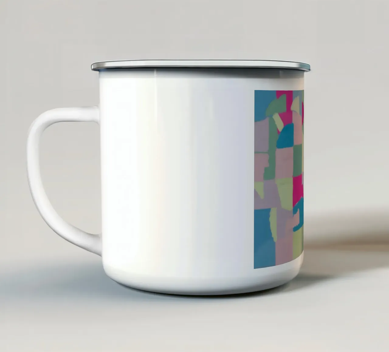 Colore fresco pastello a quadri tazza in smalto da Little Dean