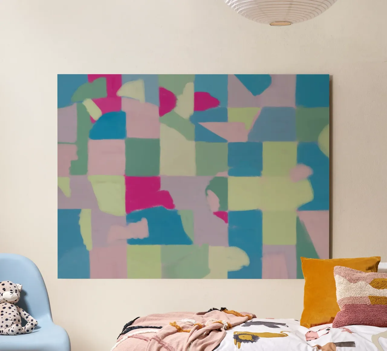 Colore fresco pastello a quadri alluminio dibond da Little Dean