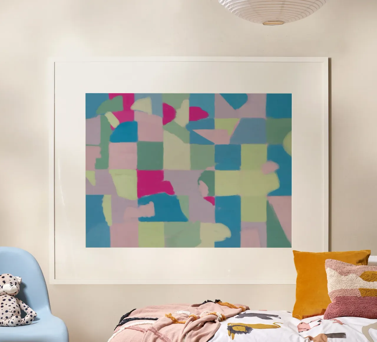 Colore fresco pastello a quadri poster con telaio in alluminio da Little Dean