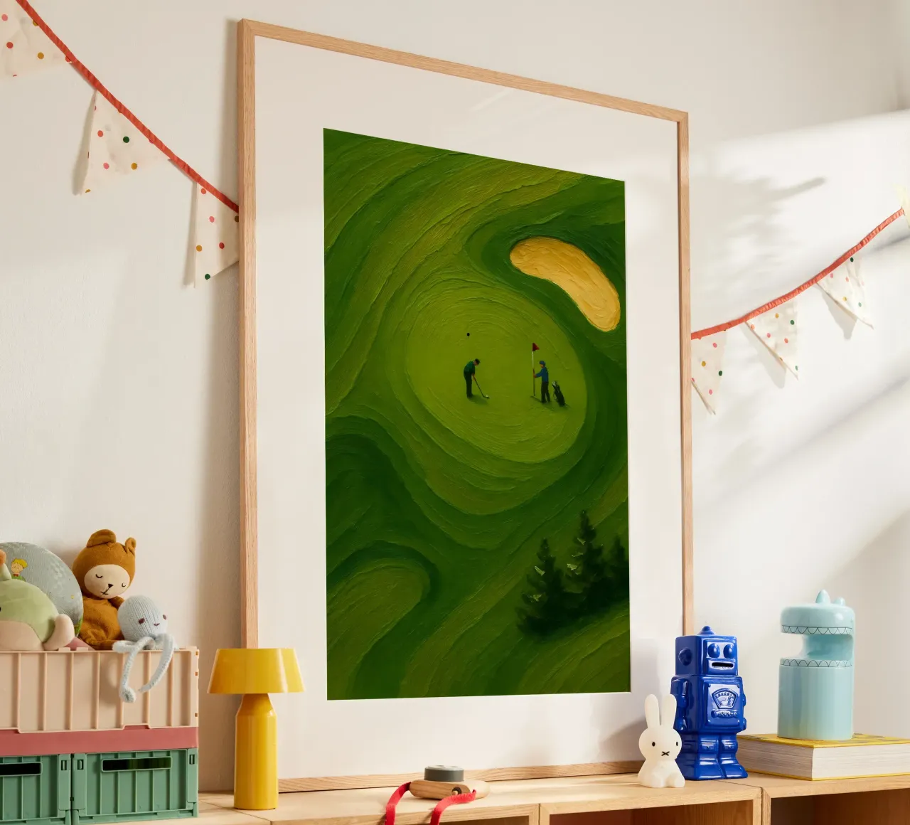 Solitary Putter in Verdant Ripples poster da Creative.Mind