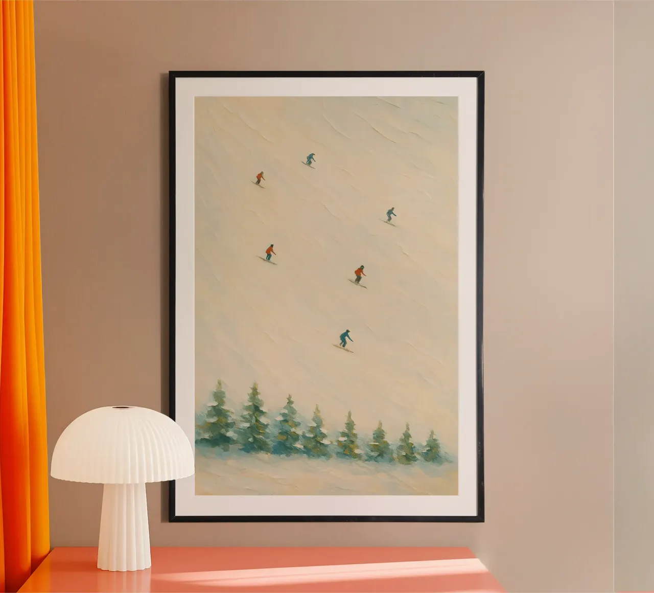 Diagonal Ski Descent over Pine Forest poster da Creative.Mind