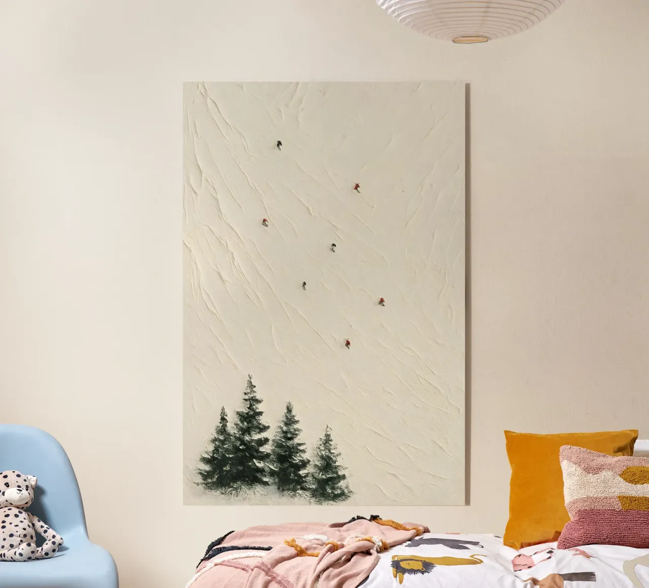 Sparse Skiers on Pristine White plexiglass da Creative.Mind