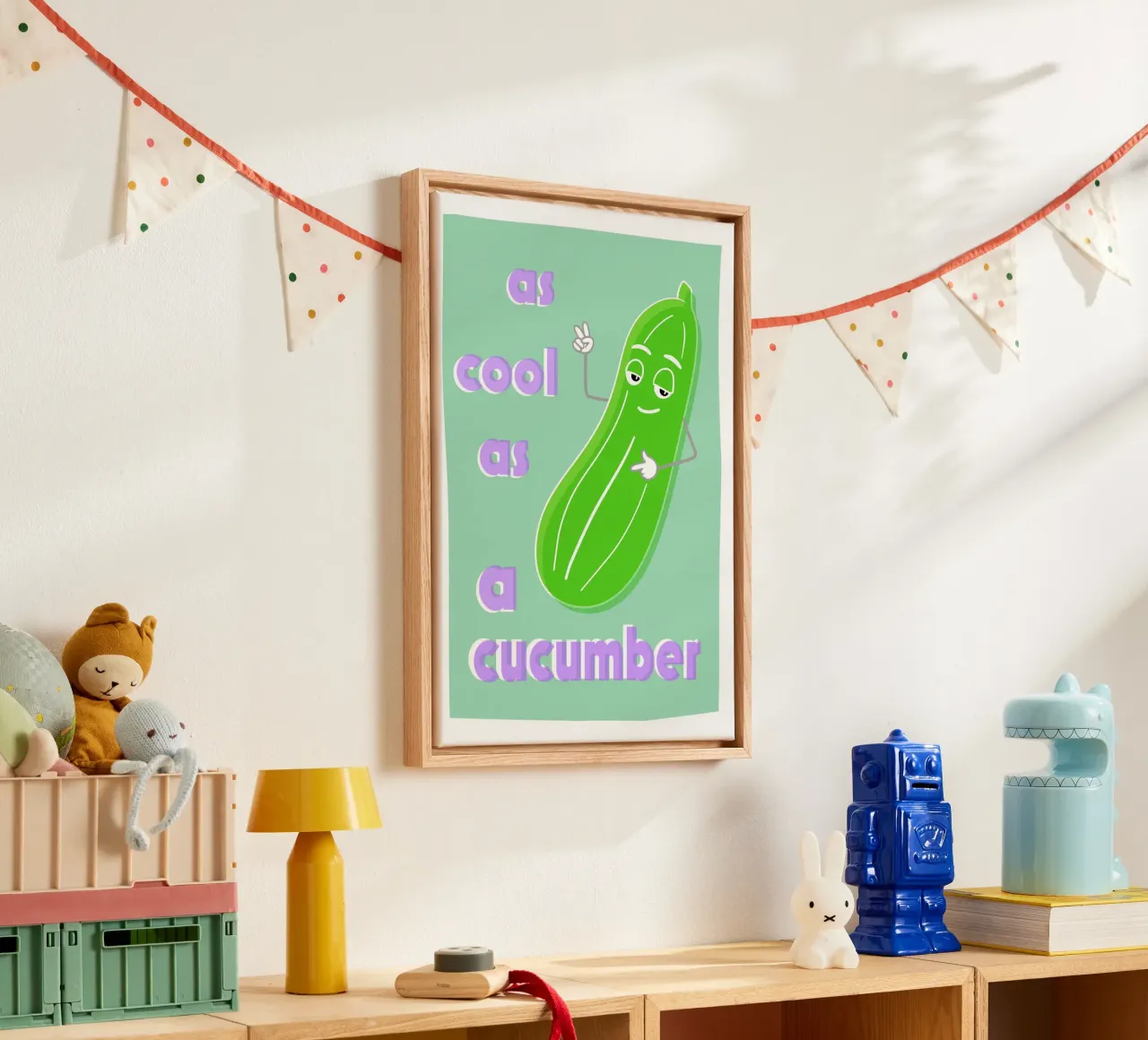 Cucumber tela con Cornice a cassetta da Limo und Mo