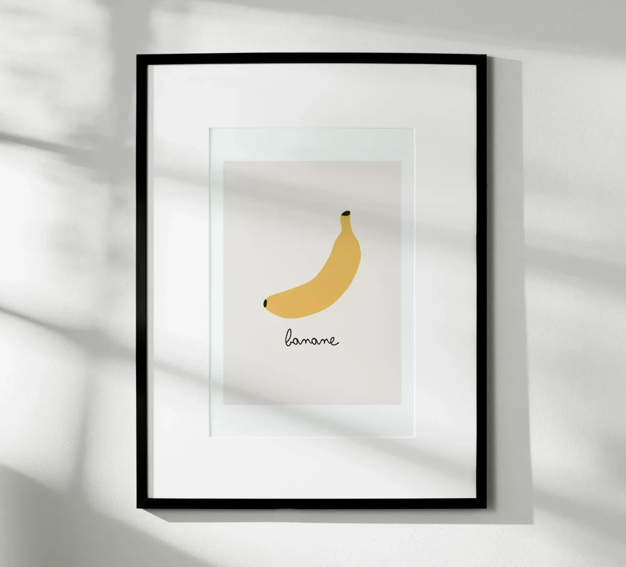 Banane poster con telaio in legno da Mottos by Sinan Saydik