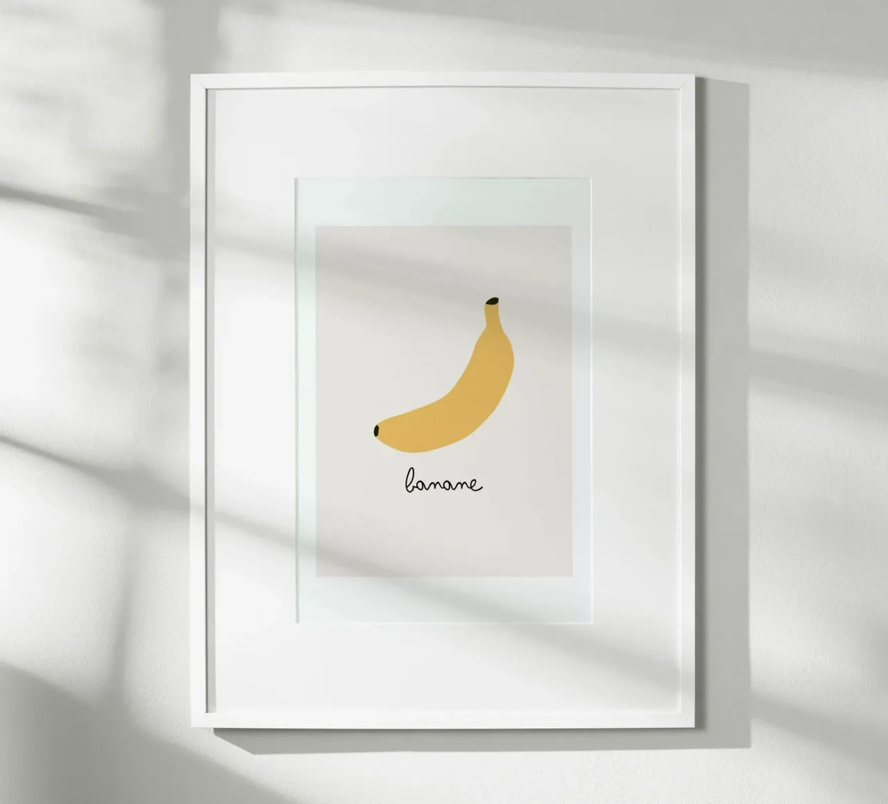 Banane poster con telaio in legno da Mottos by Sinan Saydik