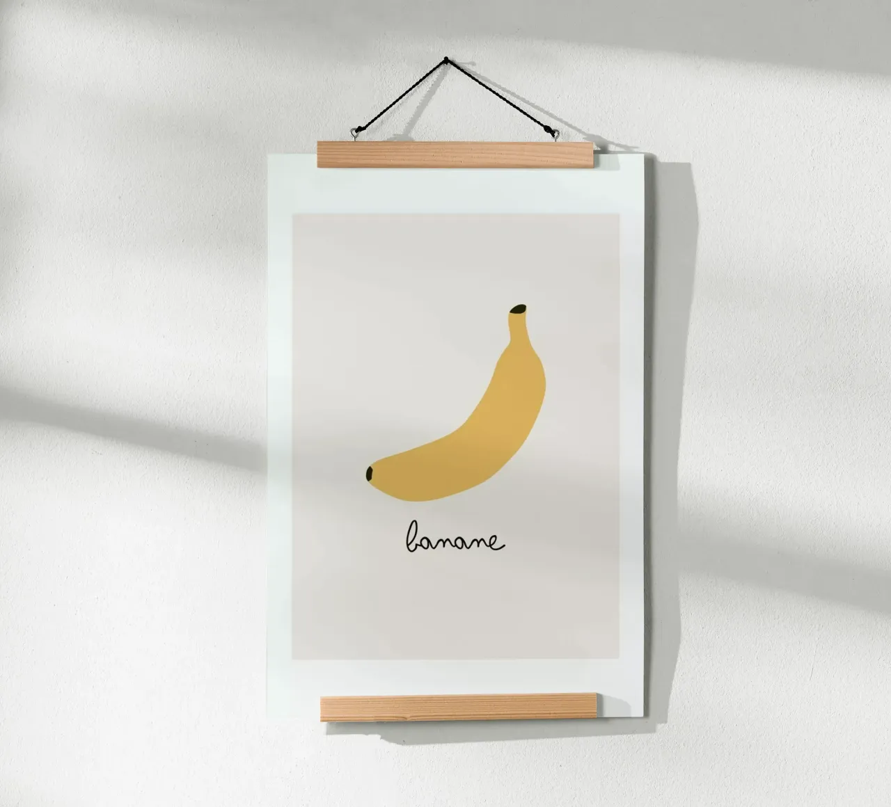 Banane poster con telaio in legno da Mottos by Sinan Saydik