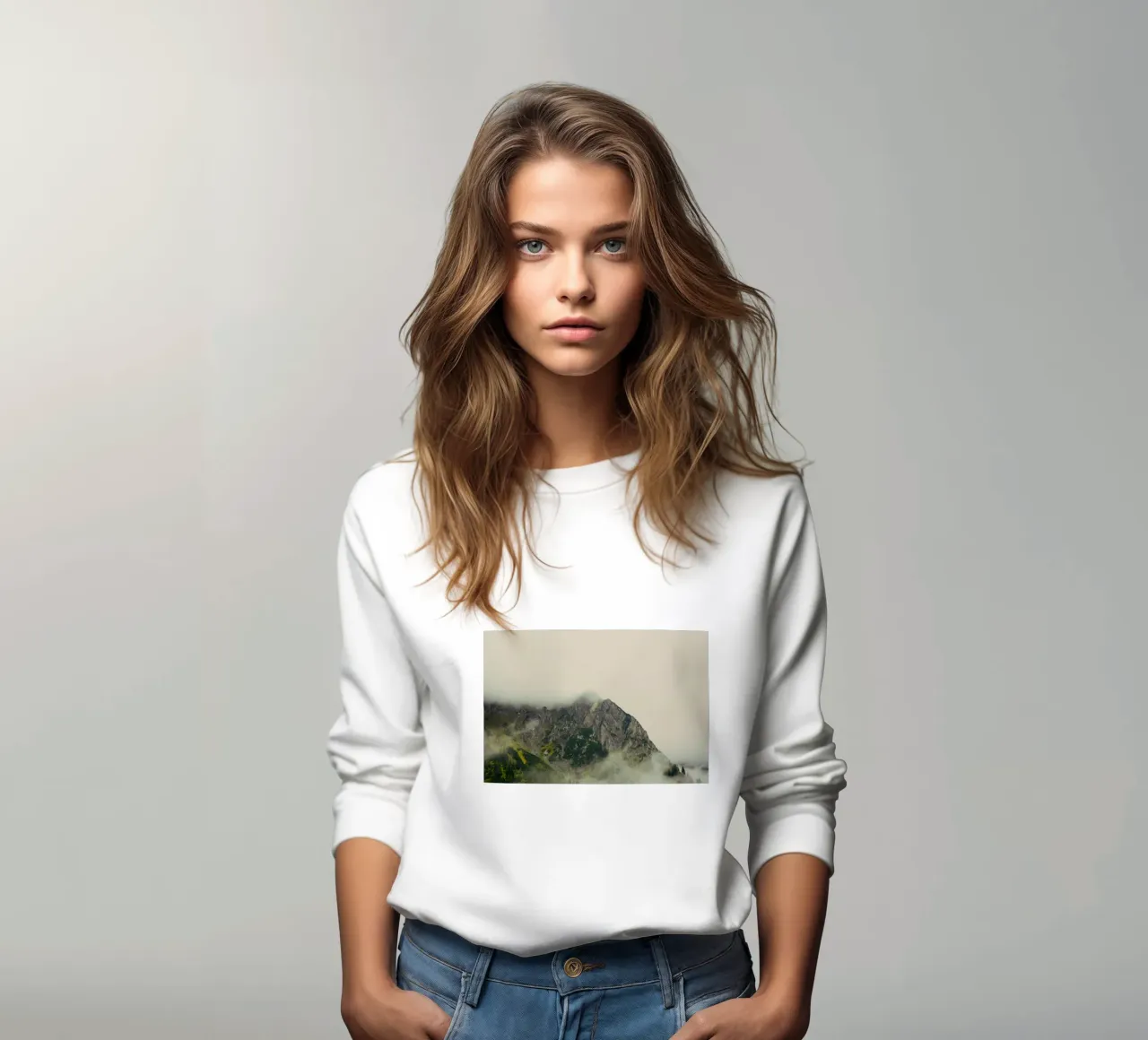 mountains mist sweatshirt by Earthly Visions