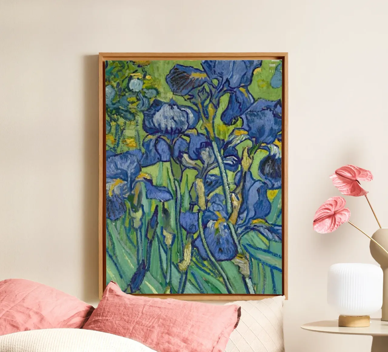 blaue Blütenblätter Leinwand mit Schattenfugenrahmen von cloud shop