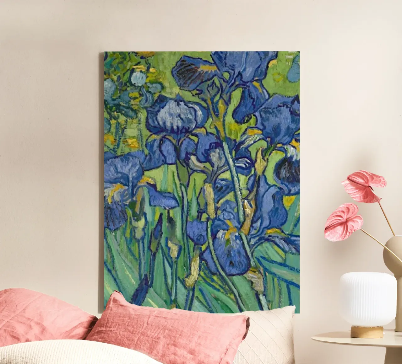 blaue Blütenblätter Leinwand mit Schattenfugenrahmen von cloud shop