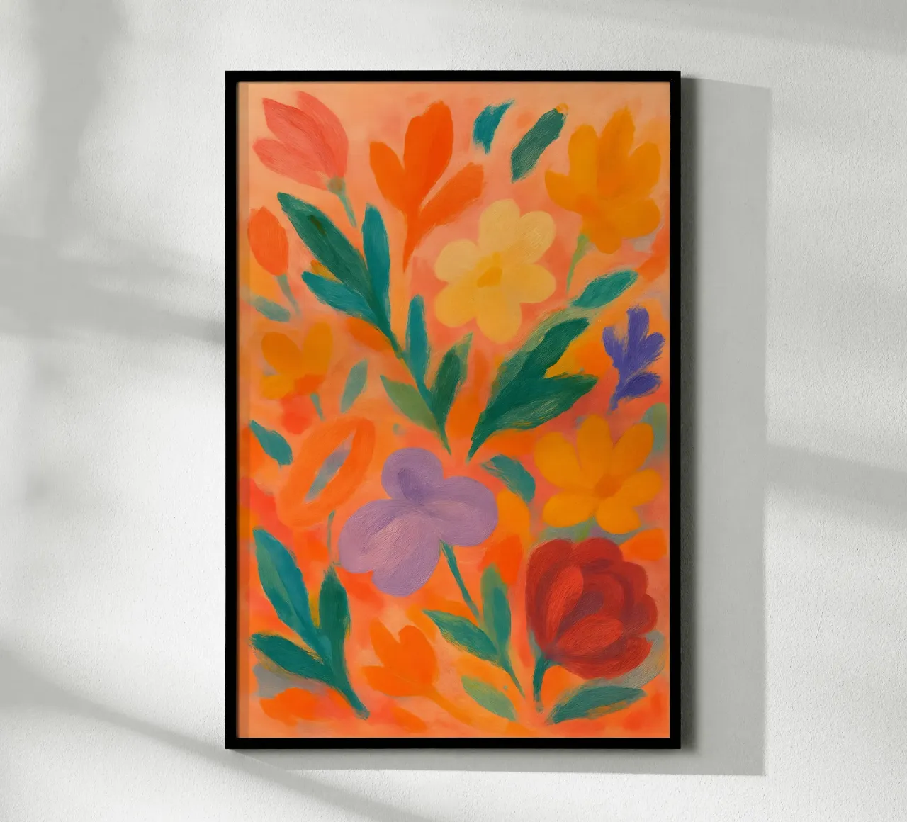 Vibrant Floralscape poster con telaio in alluminio da Creative.Mind