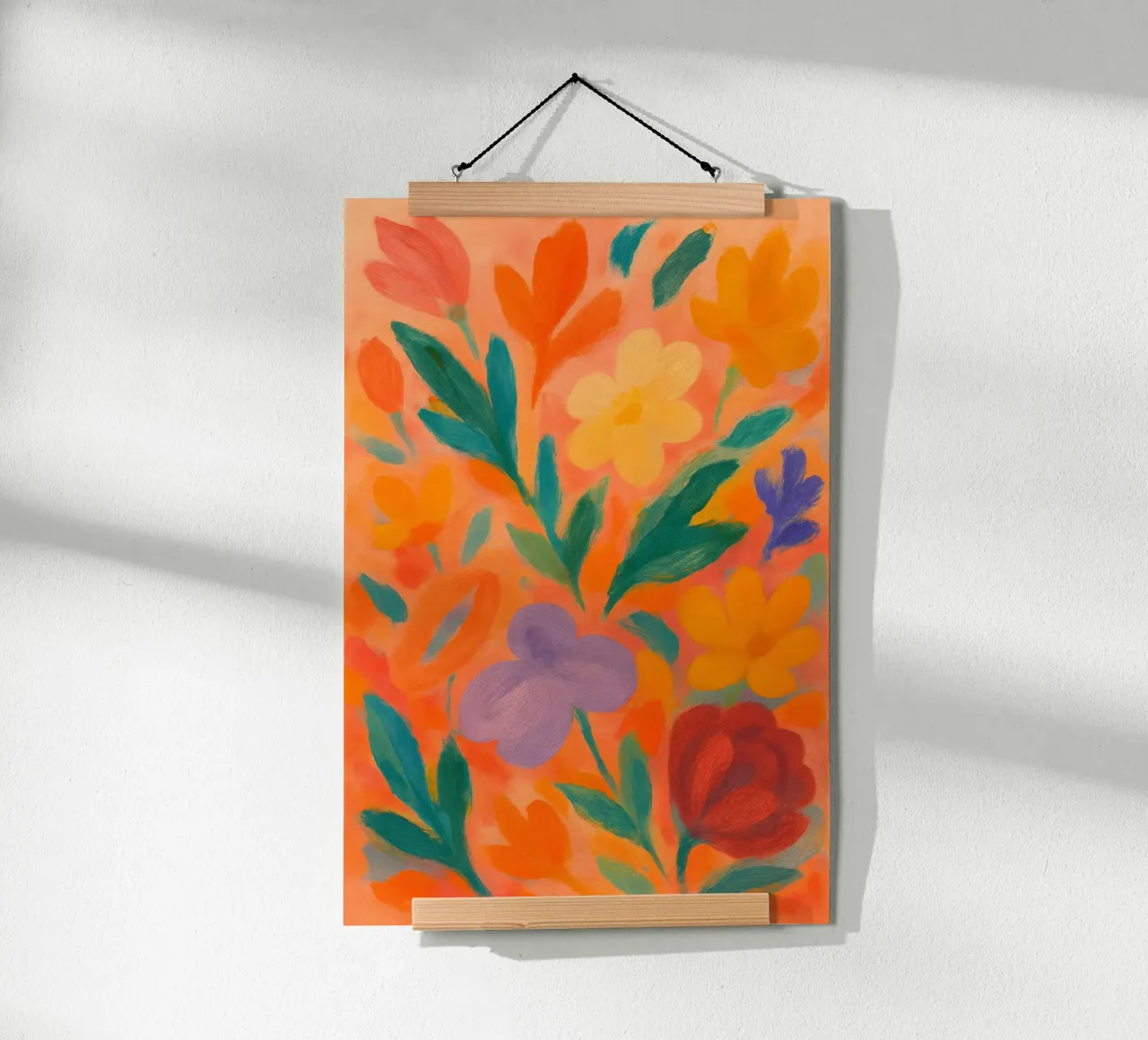Vibrant Floralscape poster con telaio in alluminio da Creative.Mind