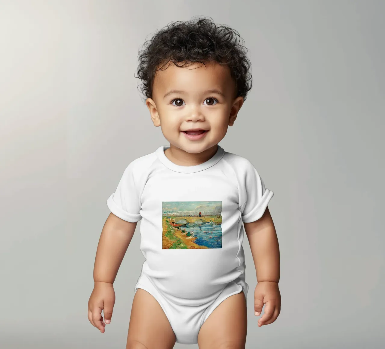 pesca in fiume body neonato maniche corte da cloud shop