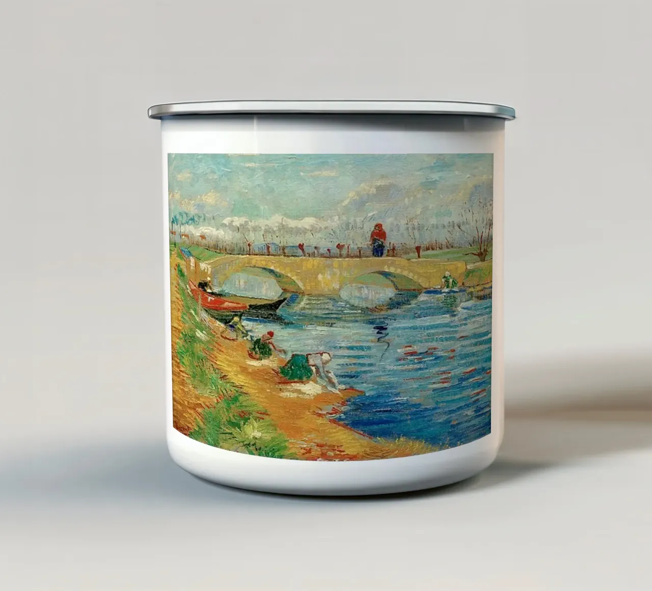 pesca in fiume tazza in smalto da cloud shop