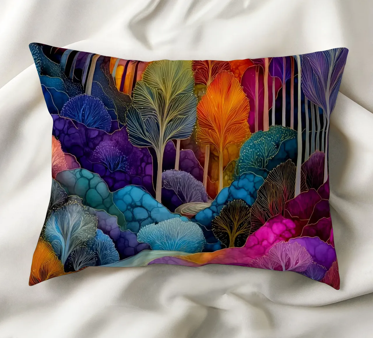 Magic forest 1 decorative cushion by Justyna Jaszke JBJart