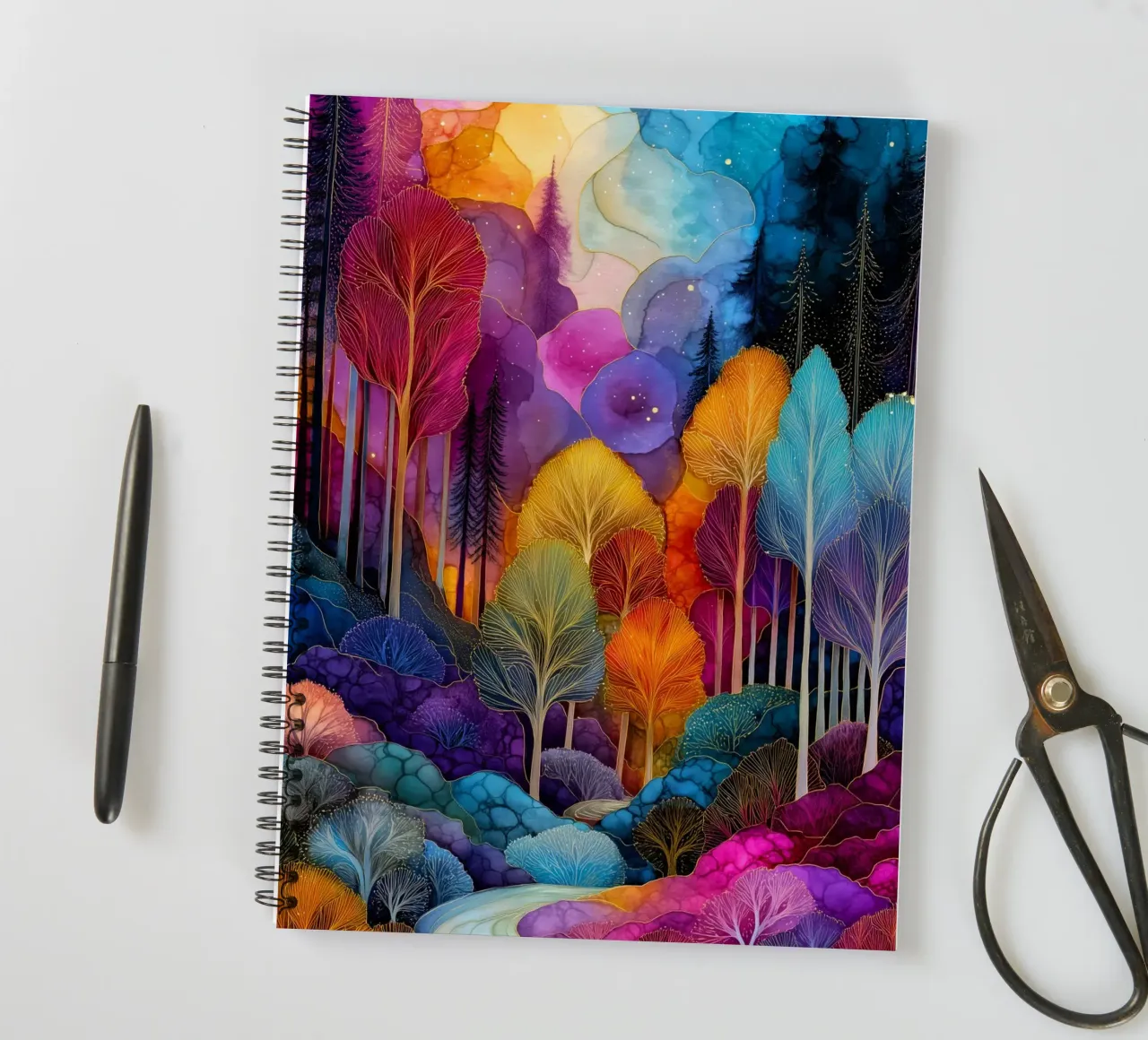 Magic forest 1 spiral notebook by Justyna Jaszke JBJart