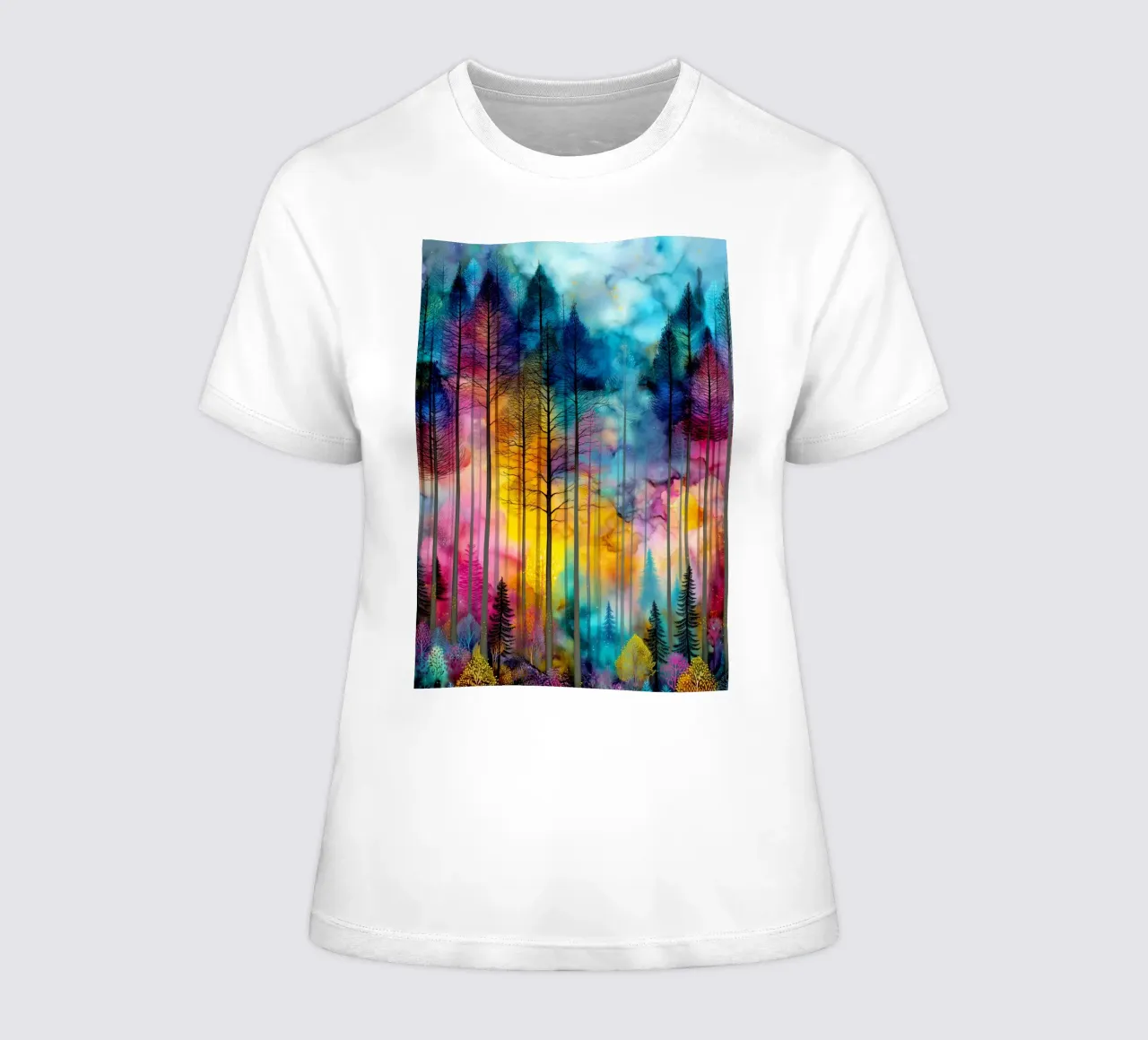Magic forest 2 women's fitted t-shirt by Justyna Jaszke JBJart