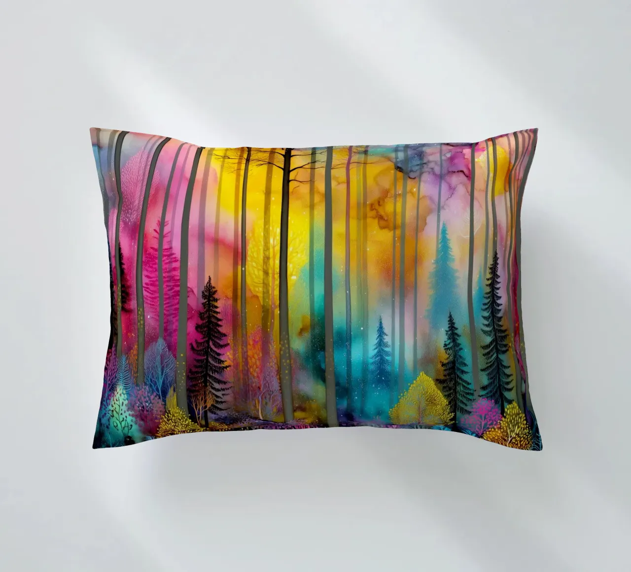 Magic forest 2 decorative cushion by Justyna Jaszke JBJart