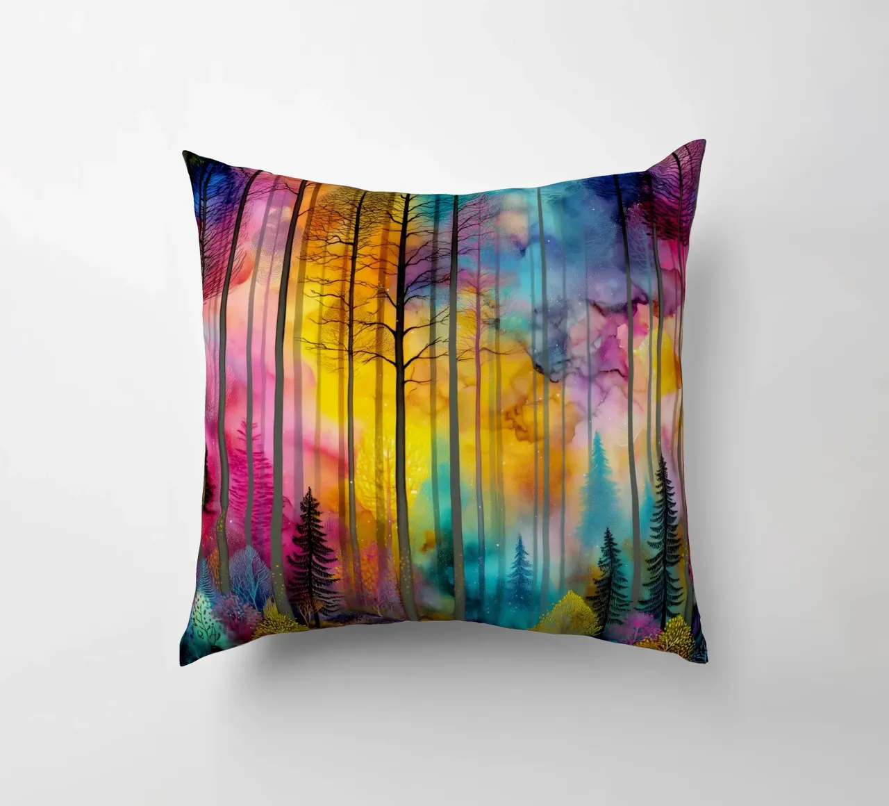 Magic forest 2 decorative cushion by Justyna Jaszke JBJart