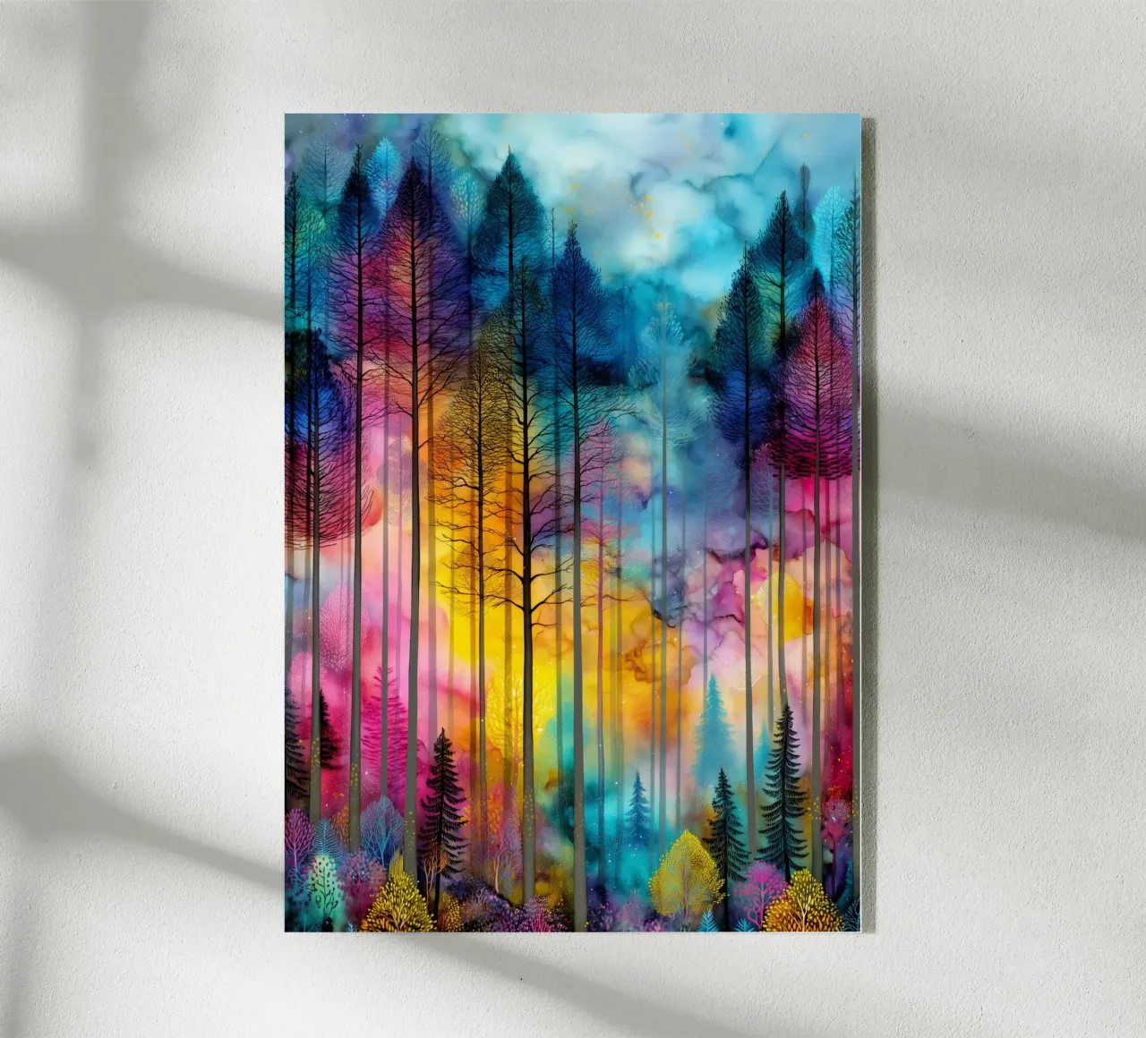 Magisch bos 2 acryl van Justyna Jaszke JBJart